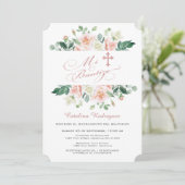 Invitation Mi Bautizo Invitacion Blush White Floral Baptisme (Debout devant)