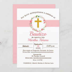 Invitation Mi Bautizo para Niña