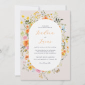 Invitation Mi-été | Mariage romantique des fleurs d'automne (Devant)