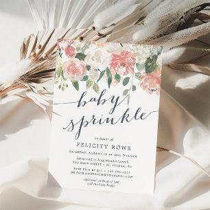 Invitation Mi-été   Pastel Aquarelle Floral Baby Sprinkel