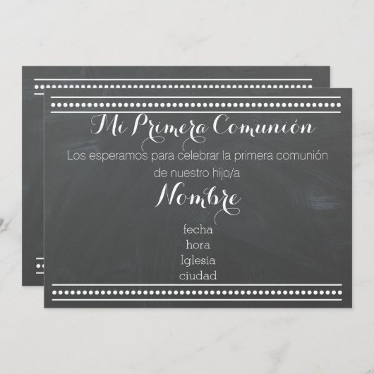 Invitation Mi Primera Comunión (Devant / Derrière)