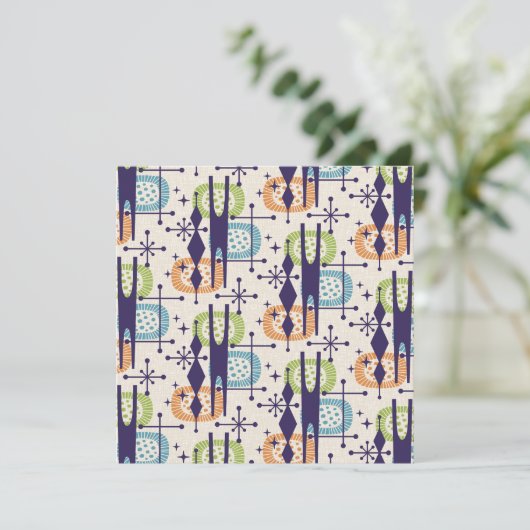 Invitation Mi-siècle moderne âge atomique Motif Abstrait (Debout devant)