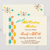 Invitation Mi-siècle moderne Anniversaire Rétro Super (Devant / Derrière)