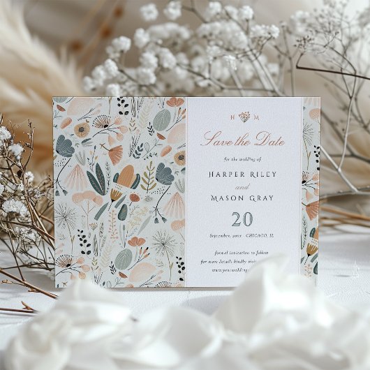 Invitation Mi-siècle moderne Enregistrer le Mariage de date