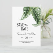 Invitation Mi-siècle moderne feuille de bananier Enregistrer (Debout devant)