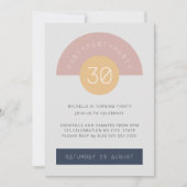 Invitation Mi-siècle moderne gris bleu Geo 30e anniversaire (Devant)