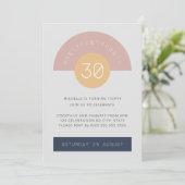 Invitation Mi-siècle moderne gris bleu Geo 30e anniversaire (Debout devant)