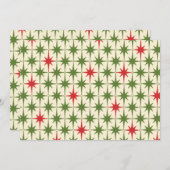 Invitation Mi-siècle Moderne Rétro Starbursts de Noël (Devant / Derrière)