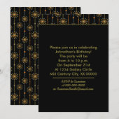 Invitation Mi-siècle Starburst Strier Couleurs personnalisées (Devant / Derrière)