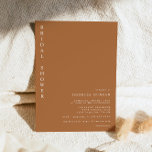 Invitation Mia - Boho Burnt Orange Minimalist Bridal Shower<br><div class="desc">This bridal shower invitation features a burnt orange and beige coloring paired with a moderne minimalist layout. It's the parfait invitation for your bohemian desert or rustic earth tone event.</div>
