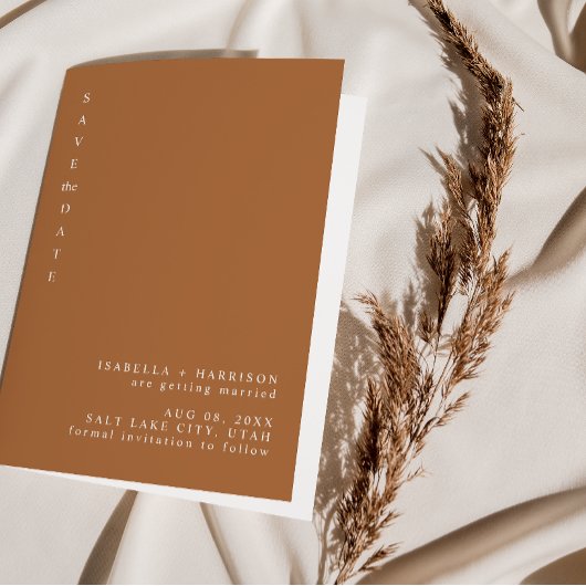 INVITATION MIA BURNT ORANGE SAVE THE DATE