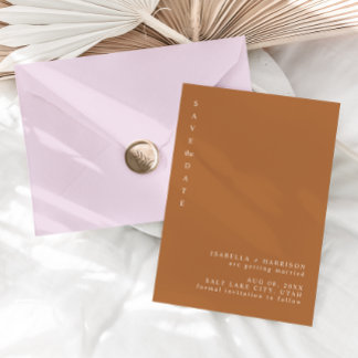 INVITATION MIA BURNT ORANGE SAVE THE DATE