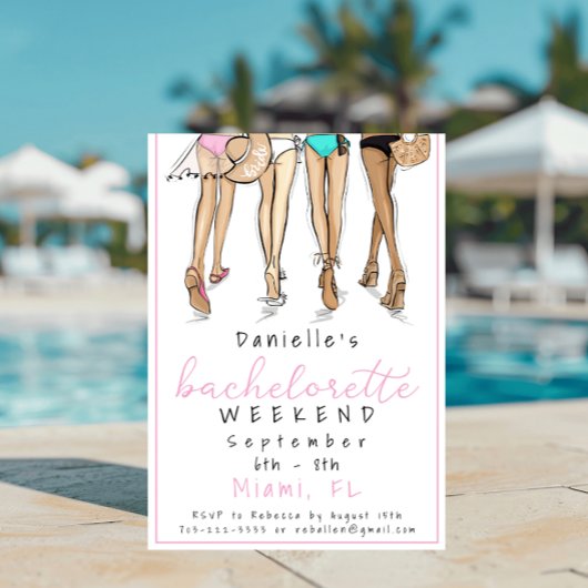 Invitation Miami Bachelorette Party Week-end Itinéraire