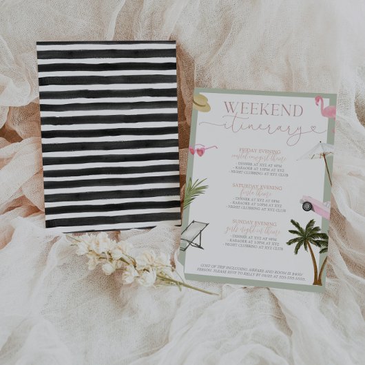 Invitation Miami Bachelorette Week-end Itinéraire