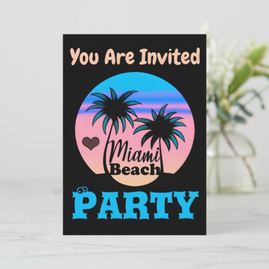 Invitation Miami Beach (Debout devant)
