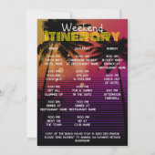 Invitation Miami Beach Bachelorette Week-end Itinéraire (Dos)