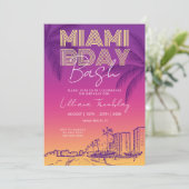 Invitation Miami Beach Birthday Weekend Itinerary (Debout devant)