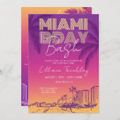 Invitation Miami Beach Birthday Weekend Itinerary (Devant / Derrière)