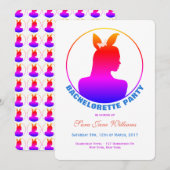 Invitation Miami Bunny Girl Bachelorette Party (Devant / Derrière)