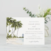 Invitation Miami Florida Aquarelle Palm Mariage paysage (Debout devant)