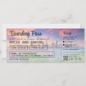 Invitation Miami Floride Destination Boarding Pass Mariage (Devant)
