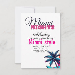 Invitation Miami Nights Anniversaire Fête Invitation, Summer 