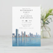 Invitation Miami Skyline Retirement Party Photo (Debout devant)