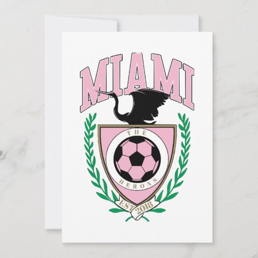 Invitation Miami Soccer de style universitaire  (Devant)
