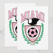 Invitation Miami Soccer de style universitaire  (Devant / Derrière)