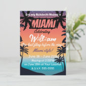 Invitation Miami Summer Girls Weekend Bachelorette Party (Debout devant)