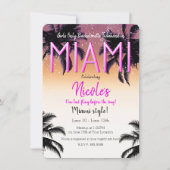 Invitation Miami Summer Girls Weekend Bachelorette Party (Devant)