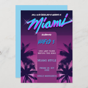 Invitation Miami Summer Girls Weekend Bachelorette Party Invi