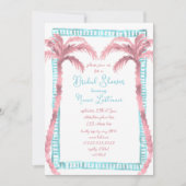 Invitation Miami Tropical Beach Fête des mariées peinte à la  (Devant)