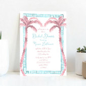 Invitation Miami Tropical Beach Fête des mariées peinte à la 