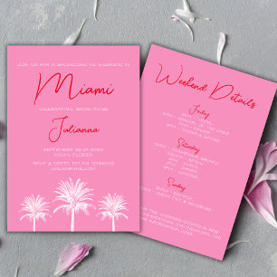 Invitation Miami Tropical Palms Bachelorette Week-end