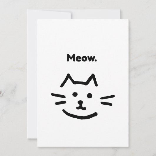 Invitation Miaou. Chat simple drôle (Devant)