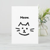 Invitation Miaou. Chat simple drôle (Debout devant)