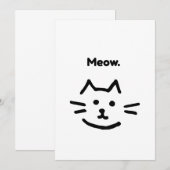 Invitation Miaou. Chat simple drôle (Devant / Derrière)