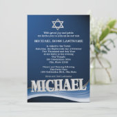 Invitation Michael Steel Wave Name Bar Mitzvah (Debout devant)
