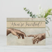 Invitation Michaelangelo mains création adam dieu (Debout devant)