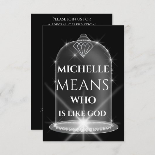 Invitation Michelle Nom Signification Diamond Graduate Spark (Devant / Derrière)