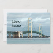 Invitation Michigan Mackinac Bridge Photo Anniversaire (Devant)