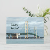 Invitation Michigan Mackinac Bridge Photo Anniversaire (Debout devant)