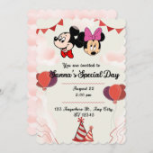 Invitation Mickey Anniversaire de enfant (Devant / Derrière)