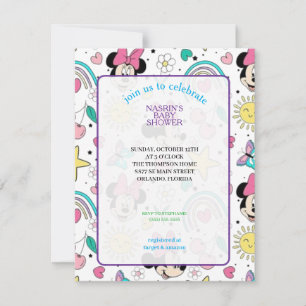Invitation Mickey Mouse Baby Shower à pois