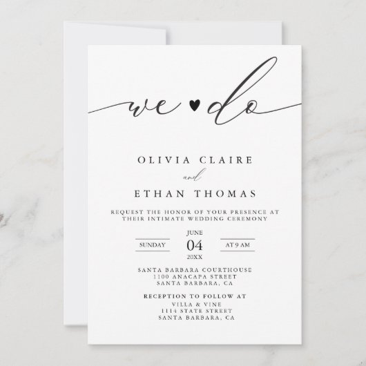 Invitation Micro Intime Nous Faisons Mariage (Devant)