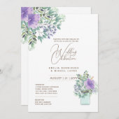 Invitation Micro Jardin Mariage thème Joli Floral été (Devant / Derrière)