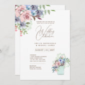 Invitation Micro Jardin Mariage thème Joli Floral été (Devant / Derrière)