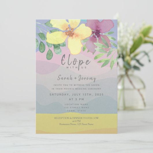 Invitation Micro-Mariage aquarelle (Debout devant)