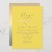 Invitation Micro-Mariage jaune et gris (Devant / Derrière)
